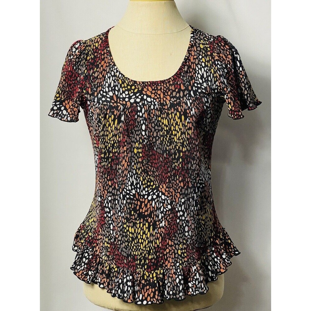 Russell Kemp New York Women Petite Blouse Ruffled Size PS
